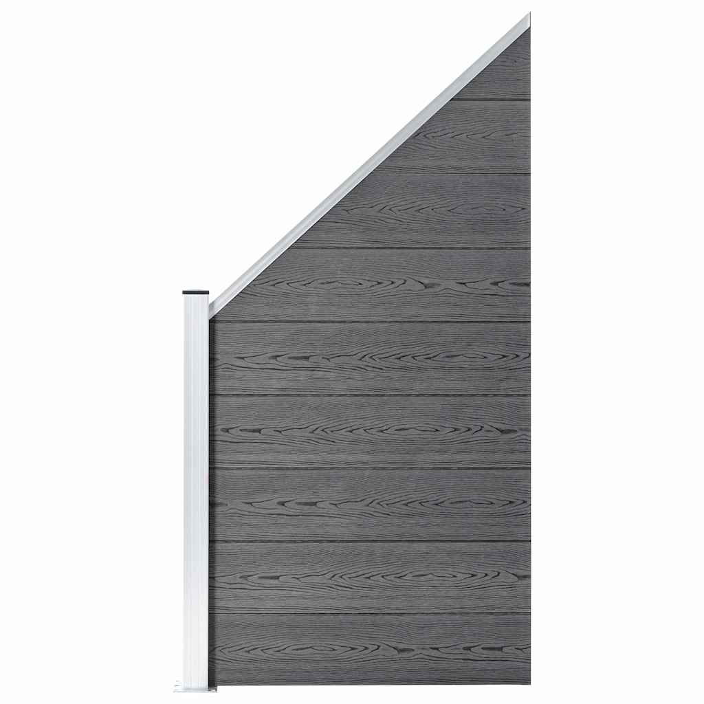 Fence kit, grey, 619x186cm, WPC