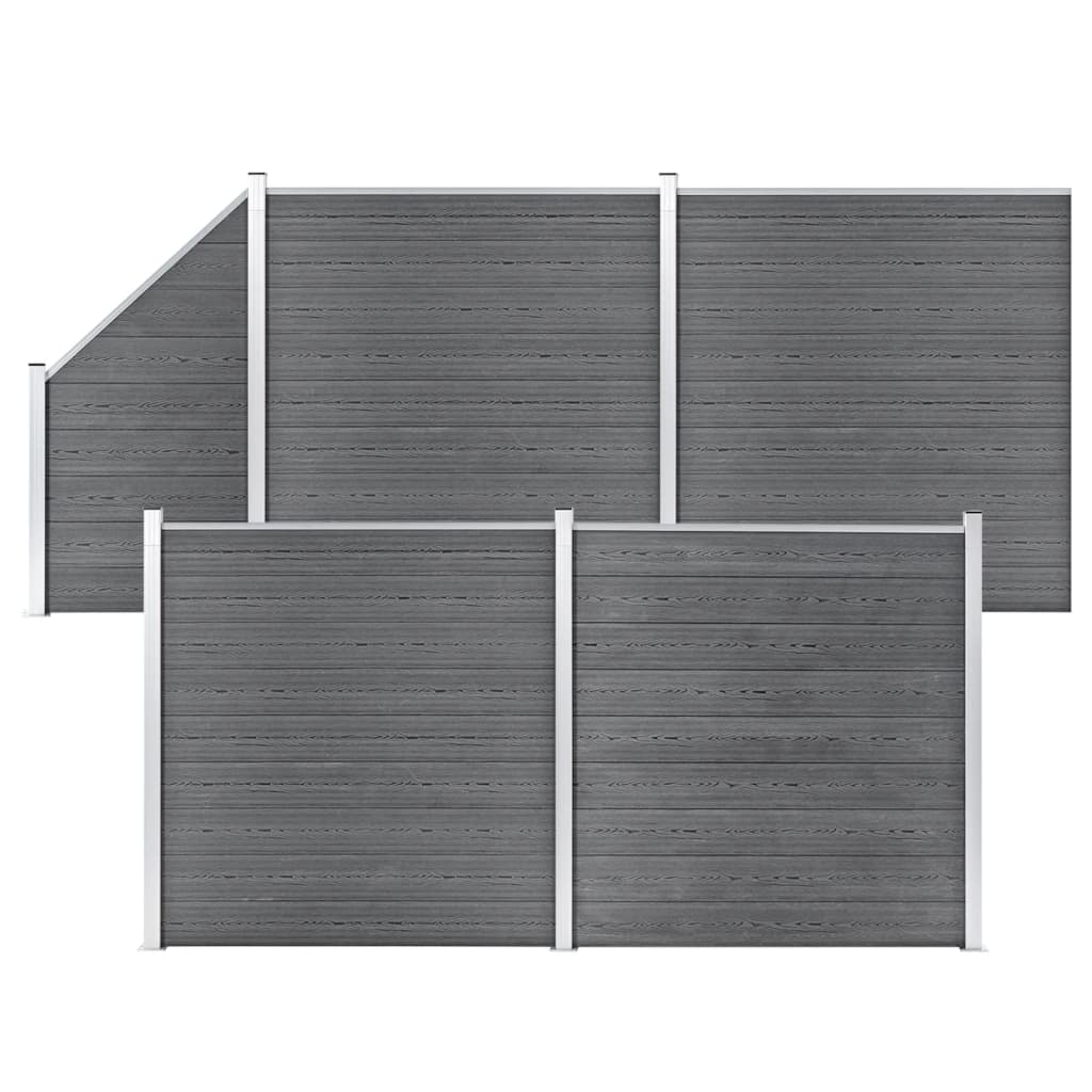 Fence kit, grey, 792x186cm, WPC
