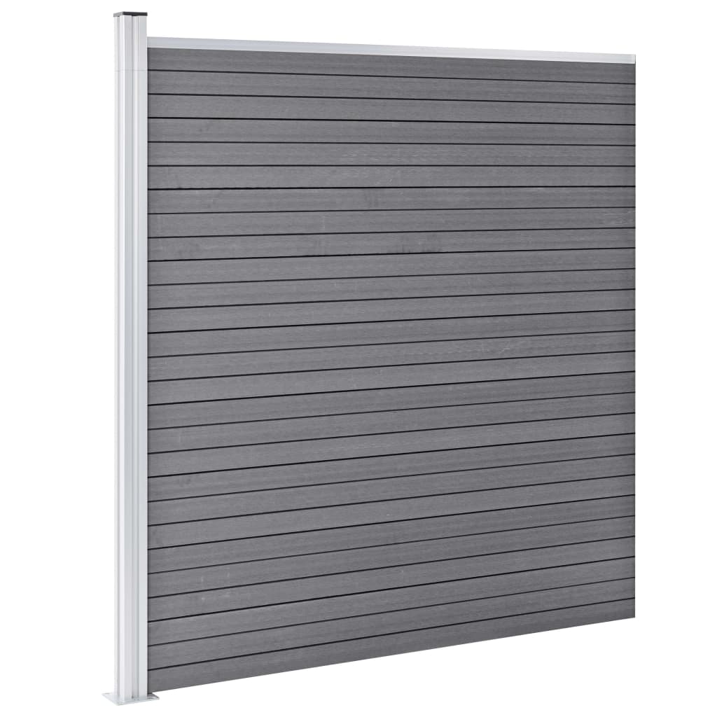 Fence kit, grey, 792x186cm, WPC