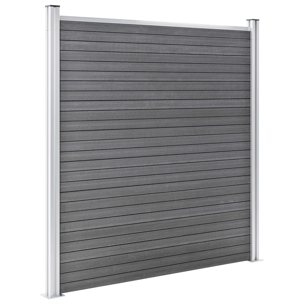 Fence kit, grey, 792x186cm, WPC