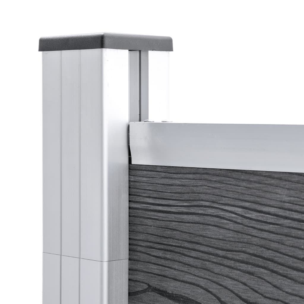 Fence kit, grey, 792x186cm, WPC