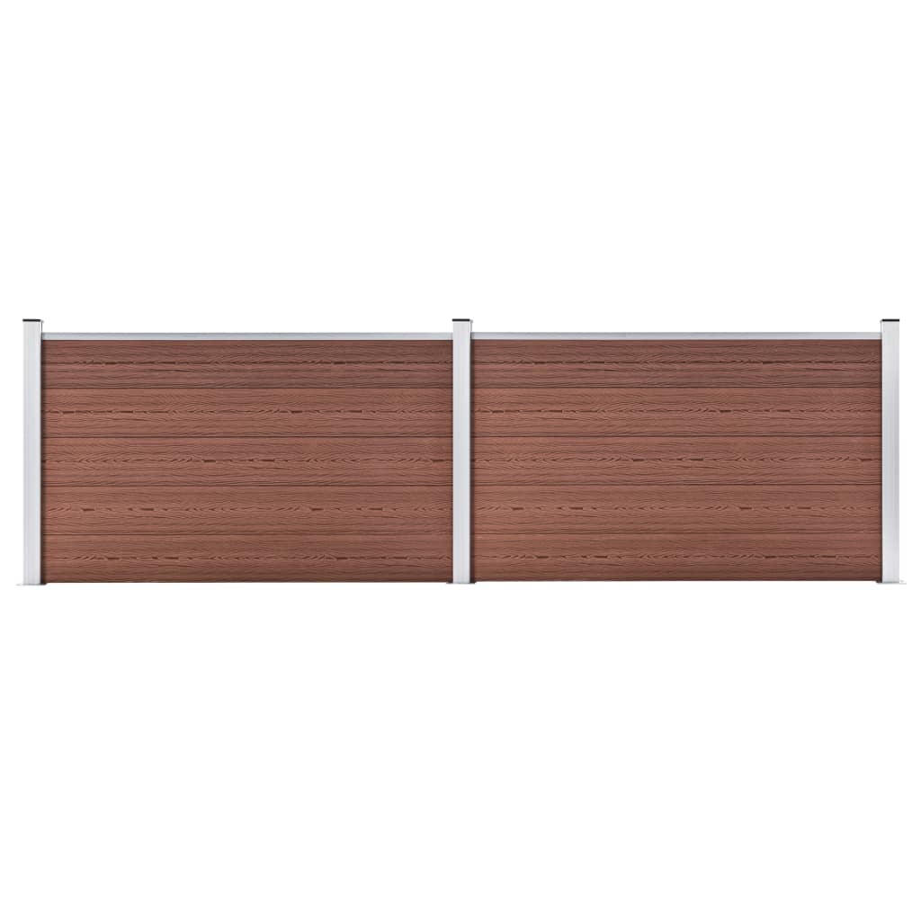 Garden fence, brown, 353x106 cm, WPC (49072+49074)