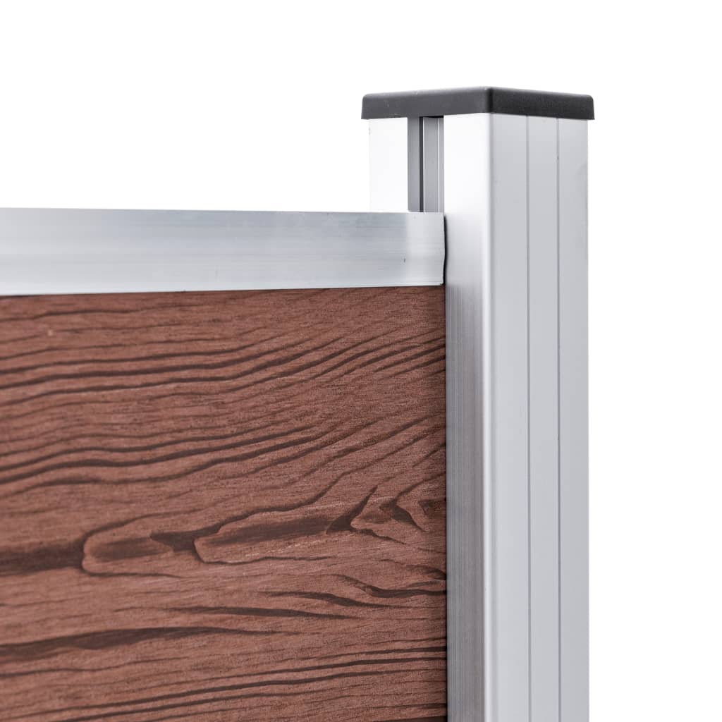 Garden fence, brown, 353x106 cm, WPC (49072+49074)