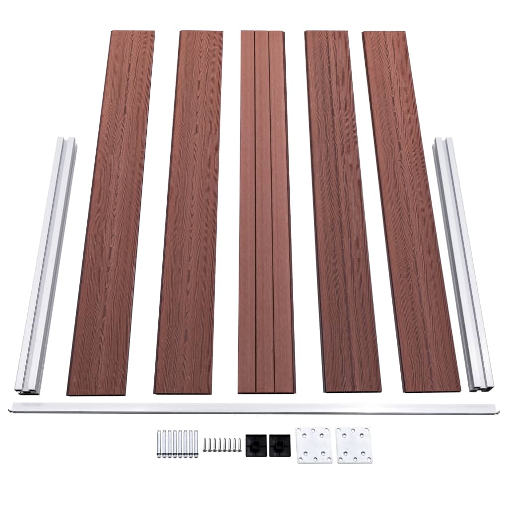 Garden fence, brown, 353x106 cm, WPC (49072+49074)