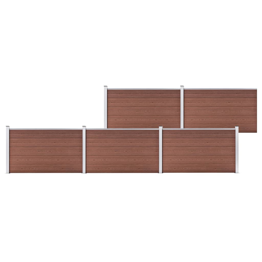 Garden fence, brown, 872x106cm, WPC (49072+4x49074)