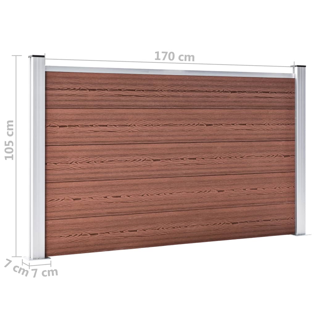 Garden fence, brown, 872x106cm, WPC (49072+4x49074)