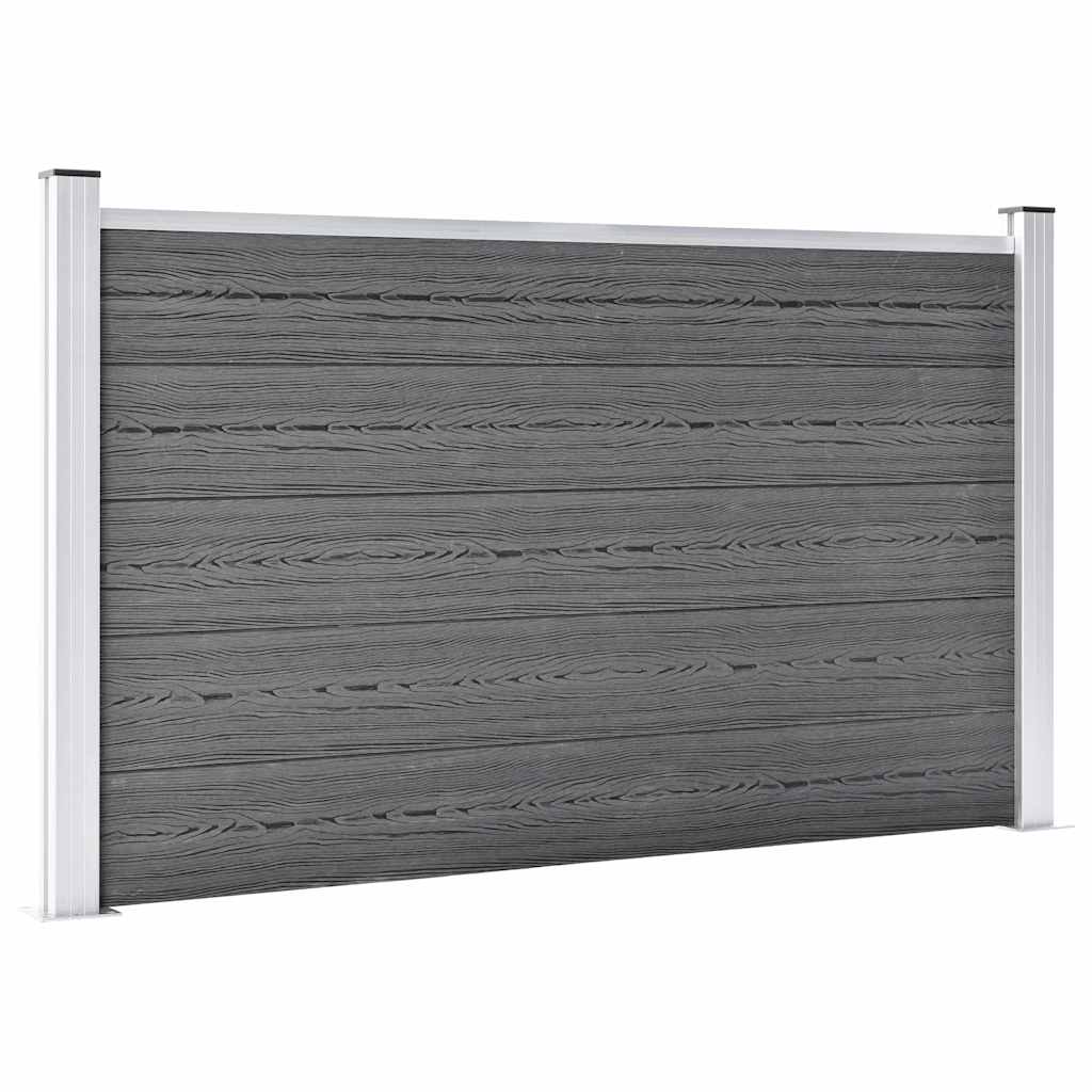 Dārza žogs, pelēks, 699x106 cm, WPC (49073+3x49075)