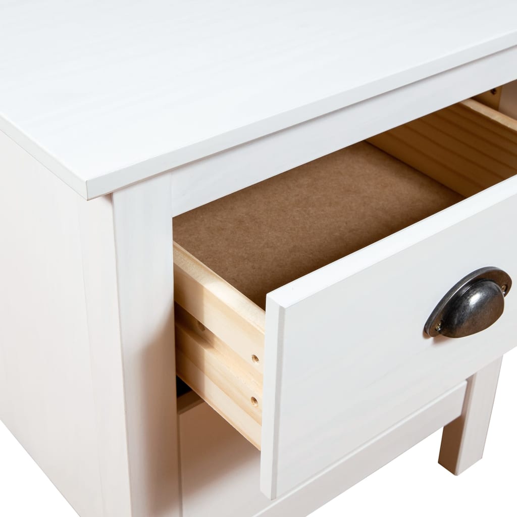 Naktinė spintelė Hill, balta, 46x35x49,5cm, pušies masyvas