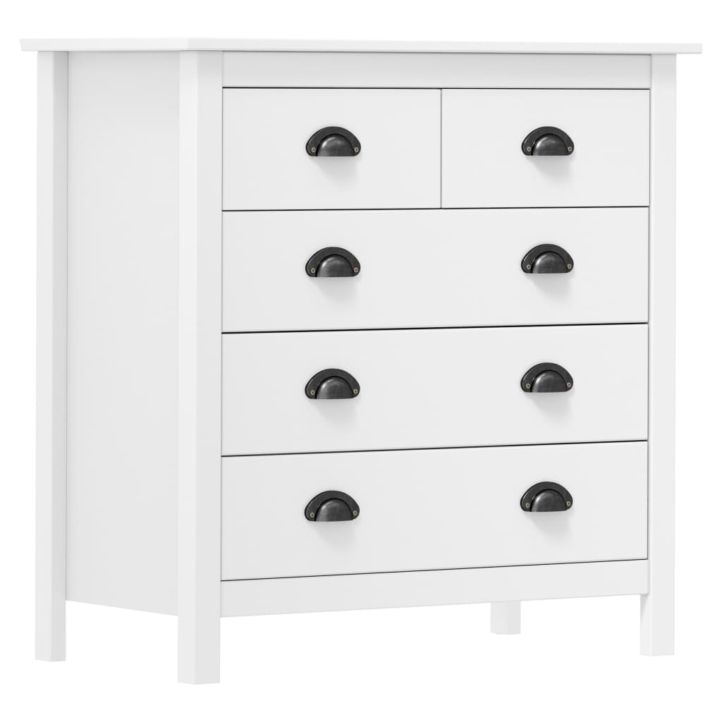 Sideboard Hill, white, 79x40x80cm, solid pine