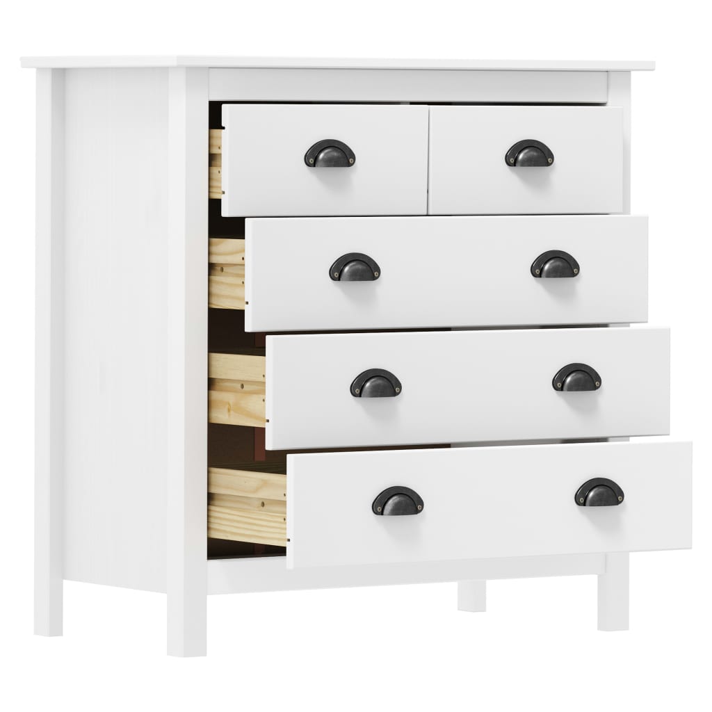 Sideboard Hill, white, 79x40x80cm, solid pine