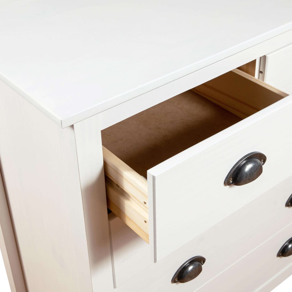 Sideboard Hill, white, 79x40x80cm, solid pine