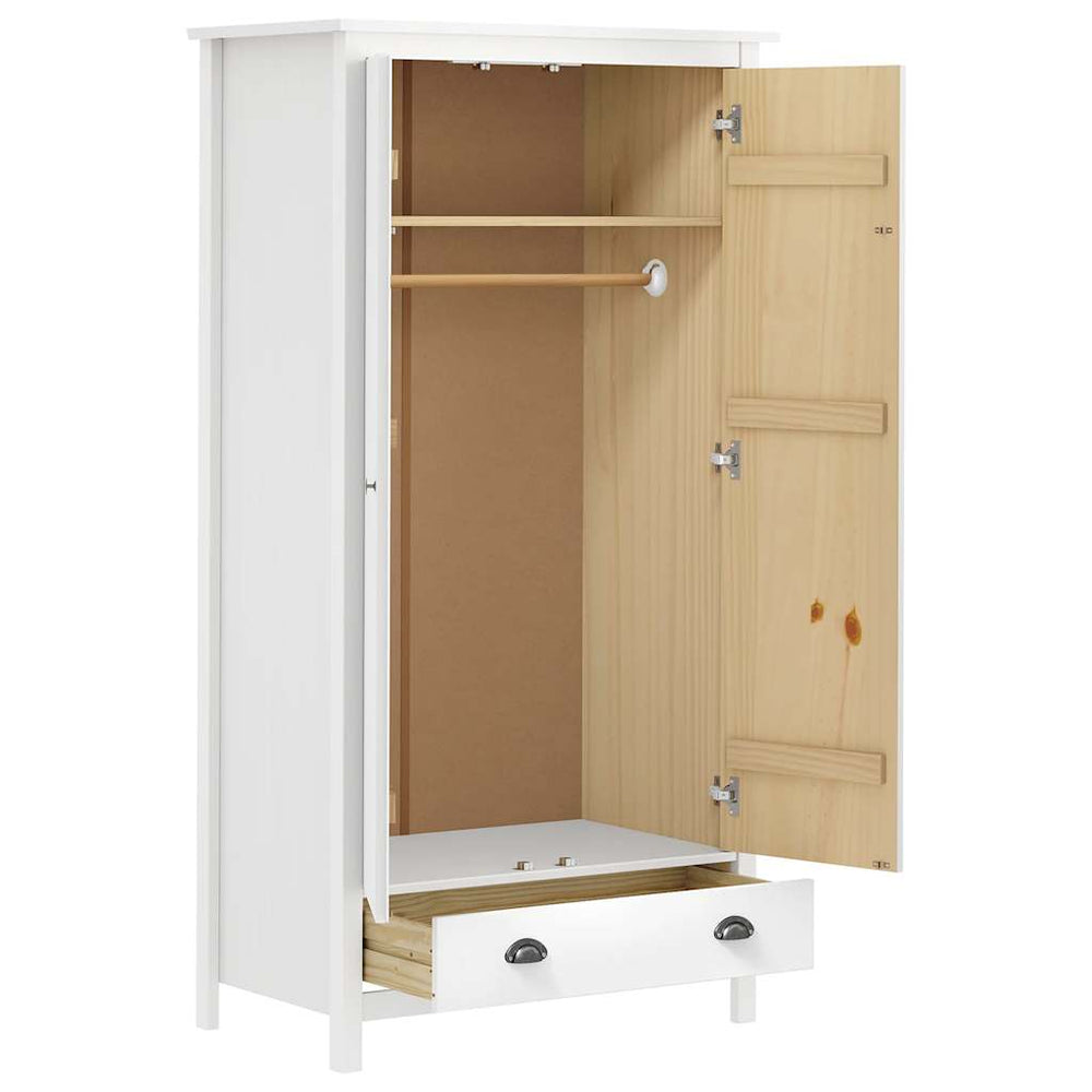 Wardrobe Hill, white, 89x50x170cm, pine, 2-door