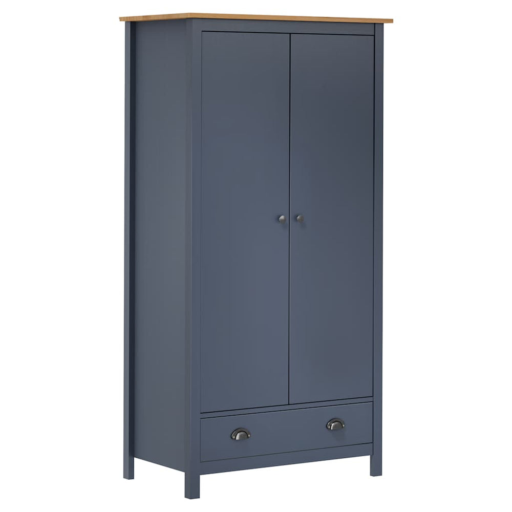 Wardrobe Hill, grey, 89x50x170cm, pine, 2 doors