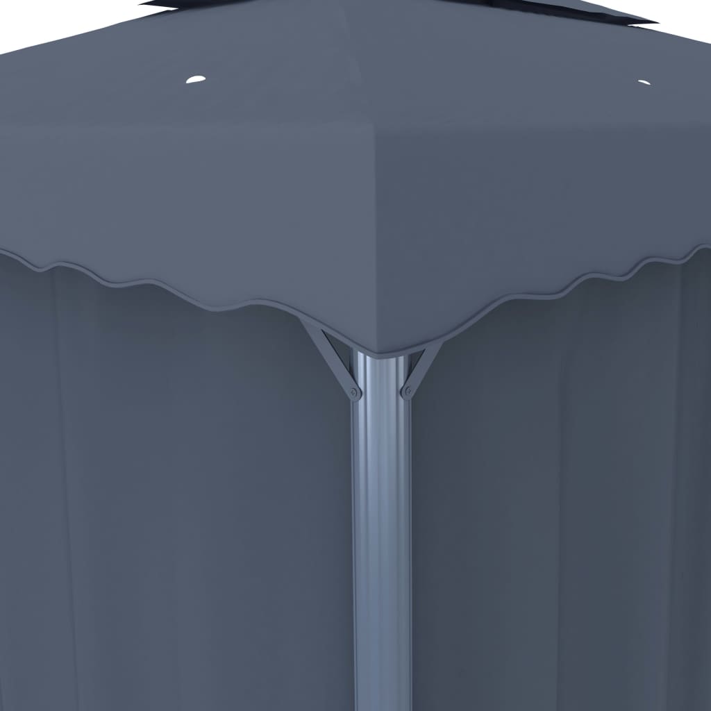 Gazebo with curtains YARROW, anthracite, 4x3m
