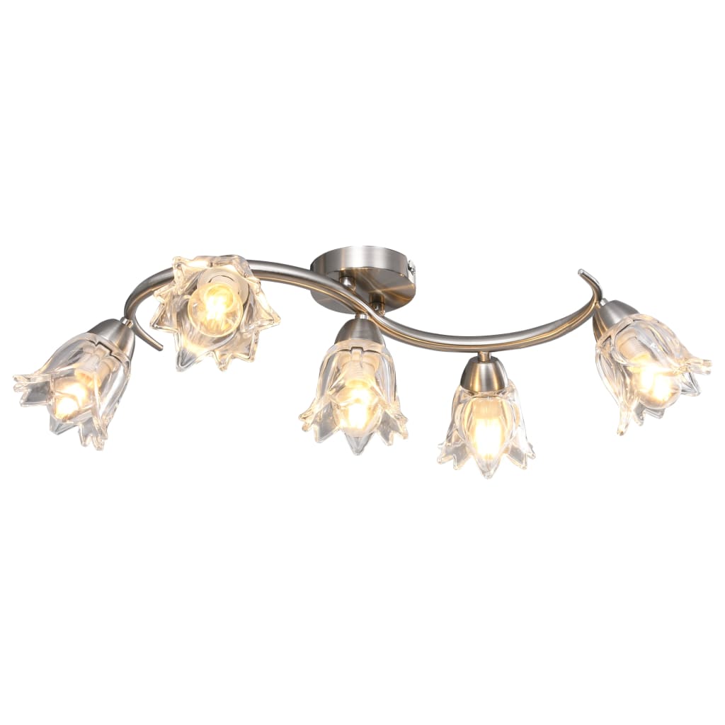 Ceiling lamp with glass shades, for 5xE14 bulbs