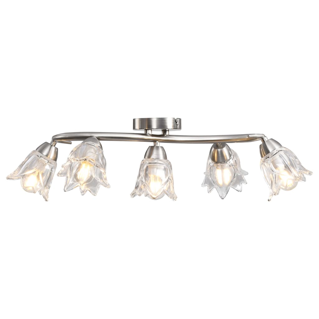 Ceiling lamp with glass shades, for 5xE14 bulbs