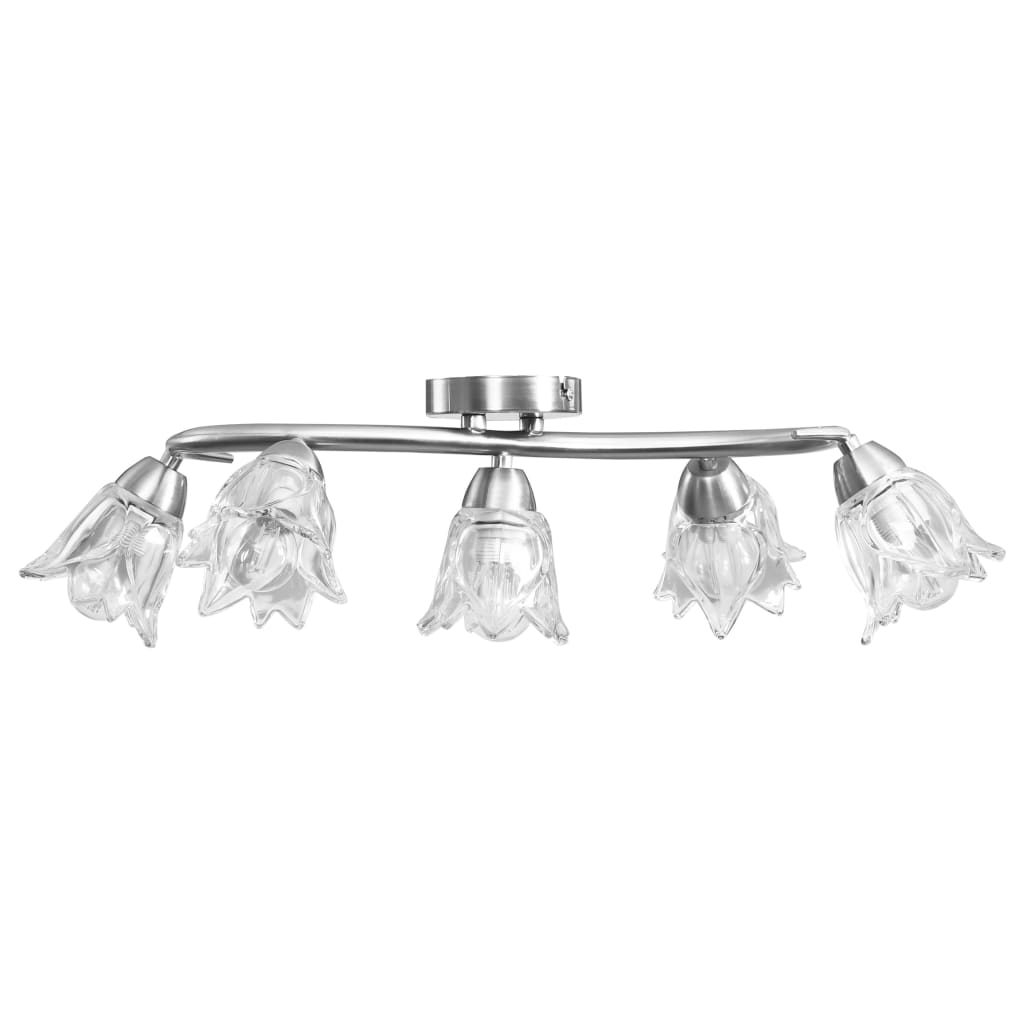 Ceiling lamp with glass shades, for 5xE14 bulbs