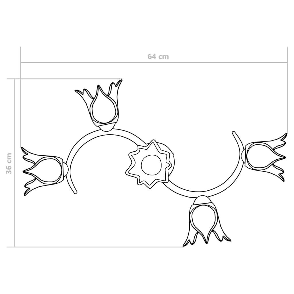 Ceiling lamp with glass shades, for 5xE14 bulbs