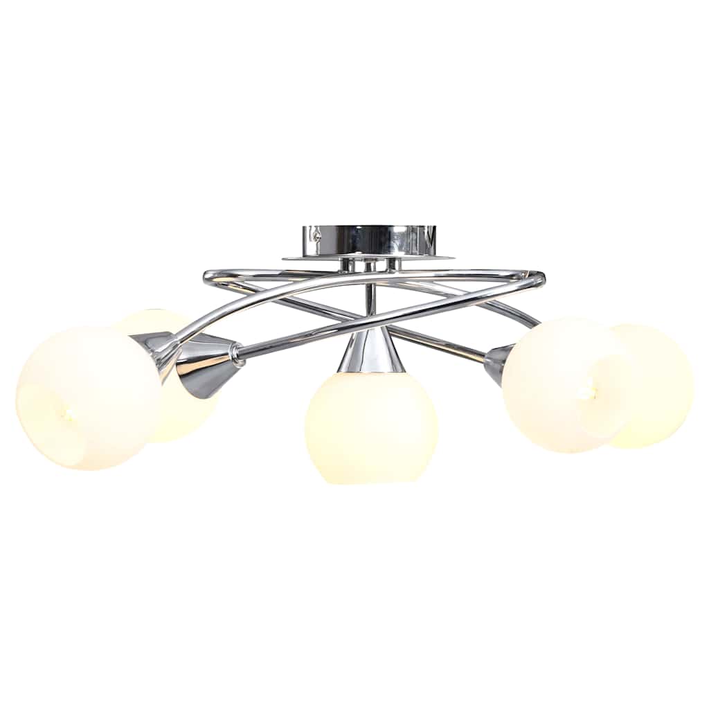 Griestu lampa ar keramikas kupoliem, balta