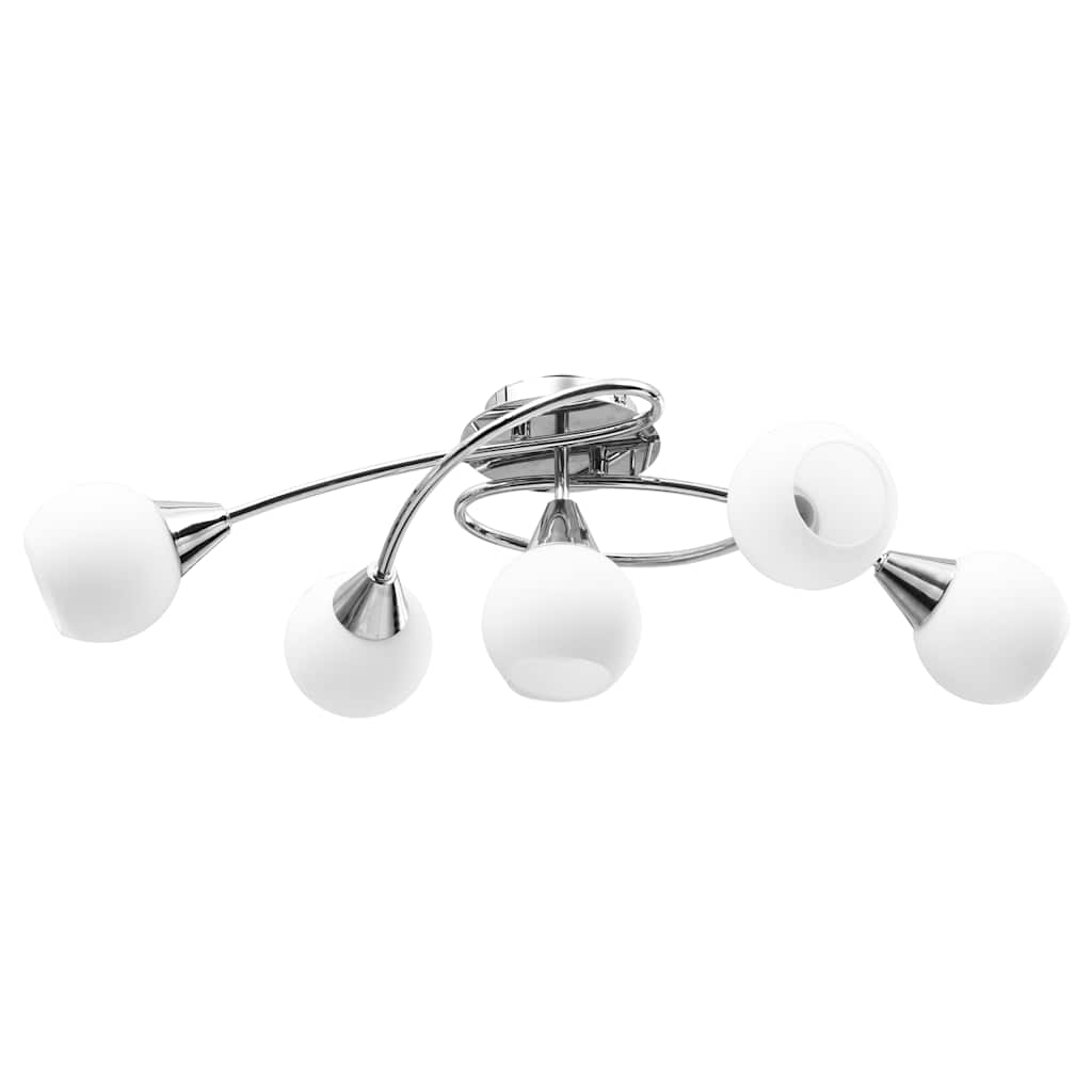 Griestu lampa ar keramikas kupoliem, balta