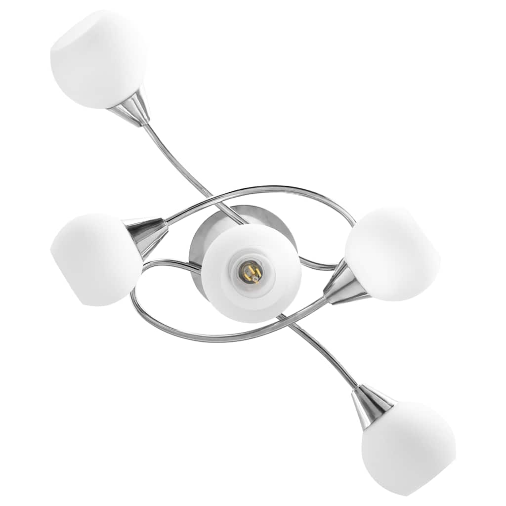 Griestu lampa ar keramikas kupoliem, balta