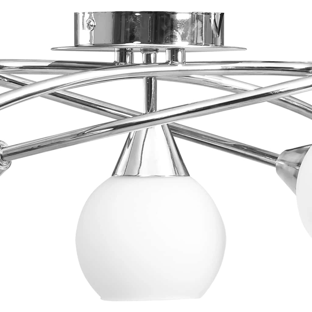 Griestu lampa ar keramikas kupoliem, balta
