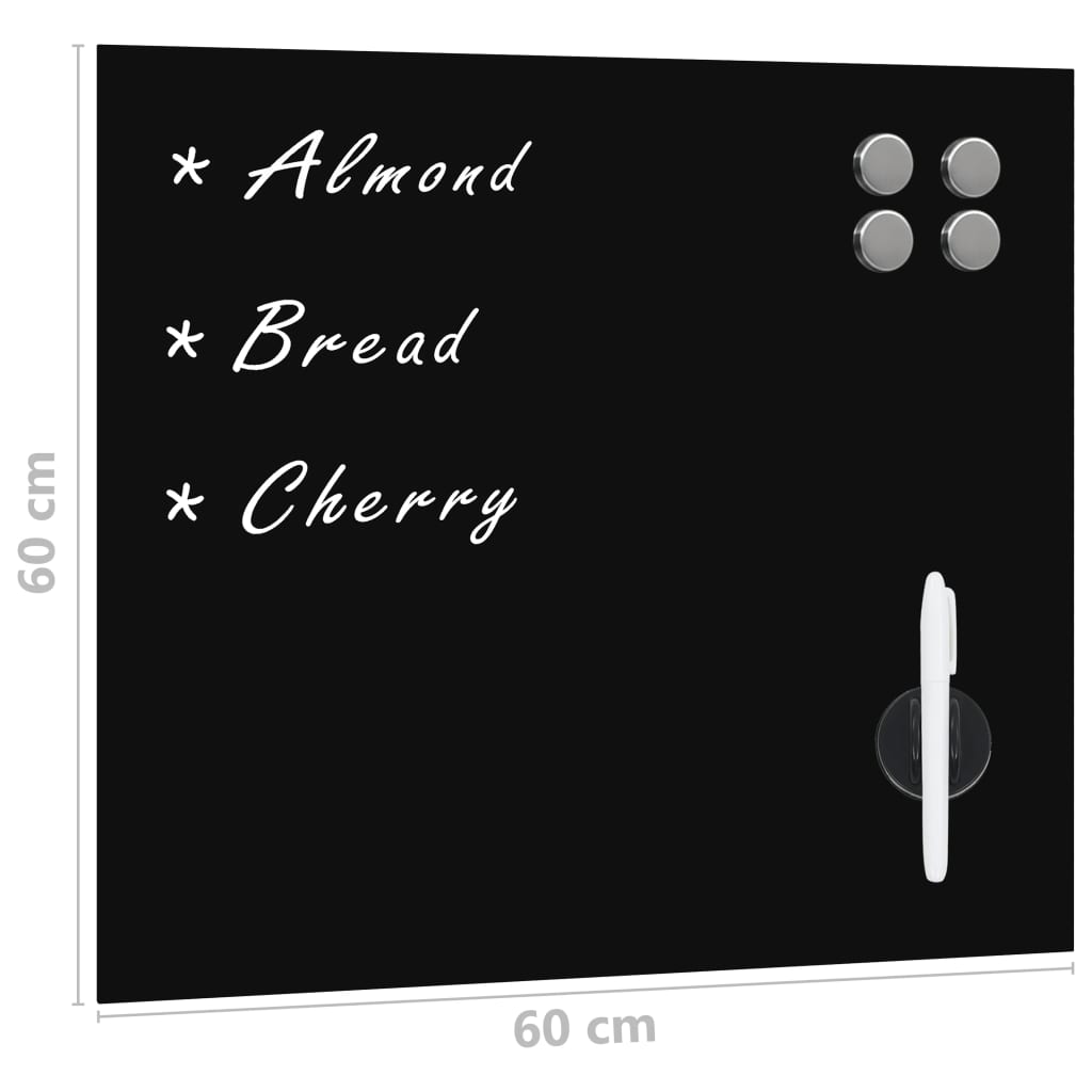Wall-mounted magnetic board, 60x60cm, glass