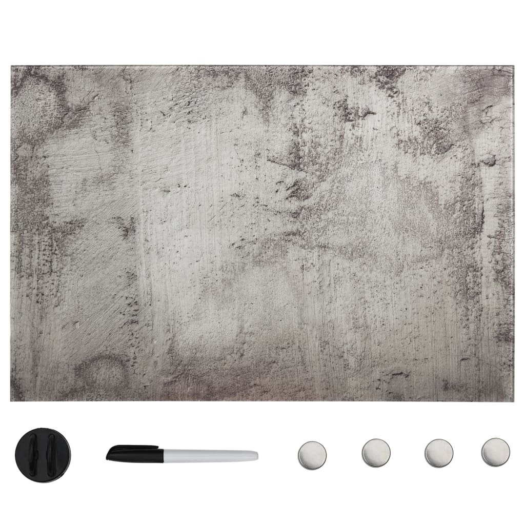 Wall-mounted magnetic board, 50x30cm, glass
