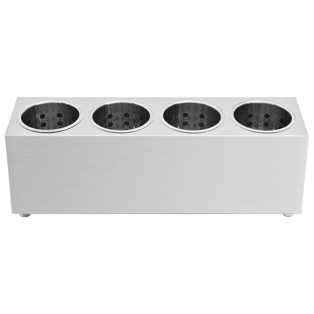 Cutlery holder, 4 compartments, stainless steel