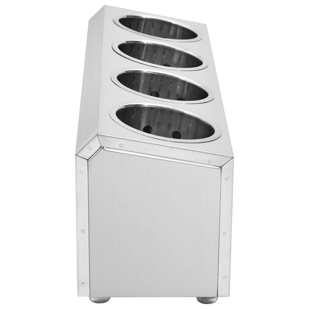 Cutlery holder, 4 compartments, stainless steel