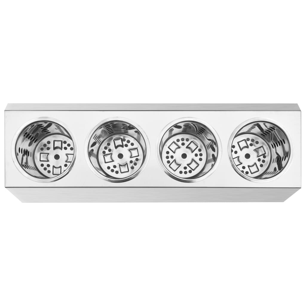 Cutlery holder, 4 compartments, stainless steel