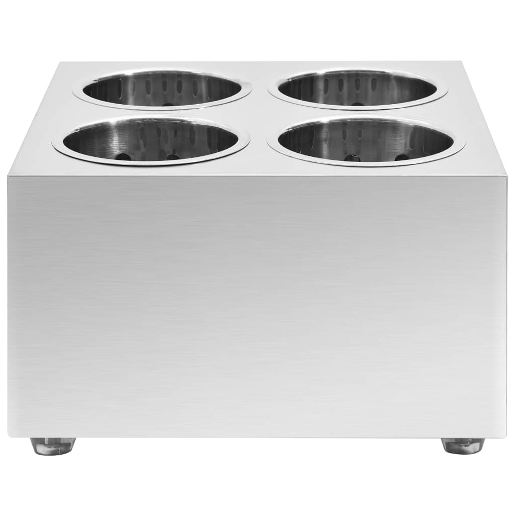 Cutlery holder, 4 compartments, stainless steel