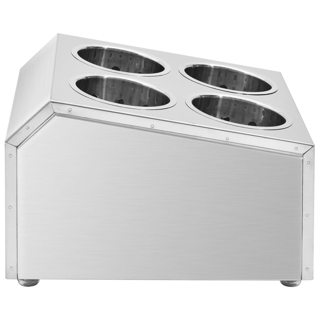 Cutlery holder, 4 compartments, stainless steel