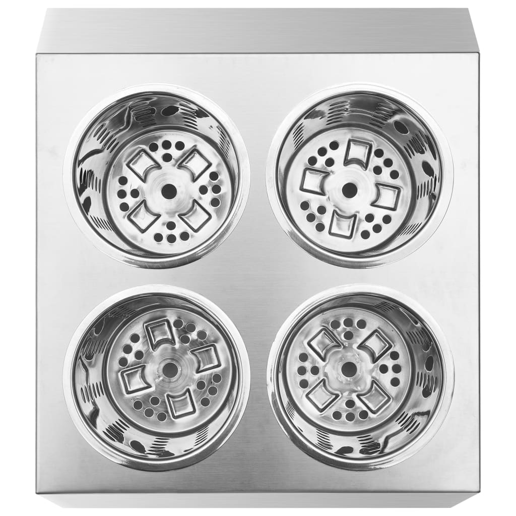 Cutlery holder, 4 compartments, stainless steel