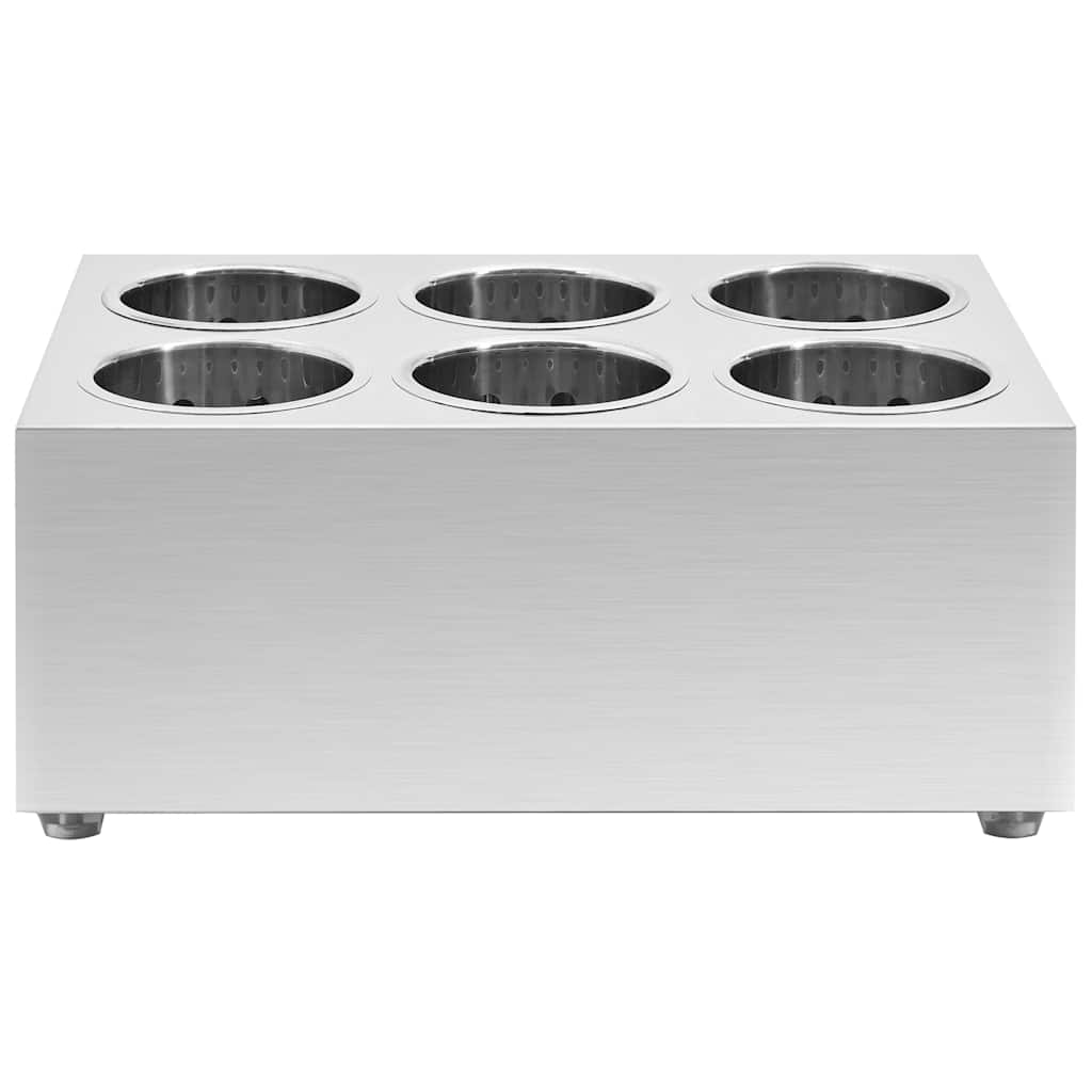 Cutlery holder, 6 sections, stainless steel