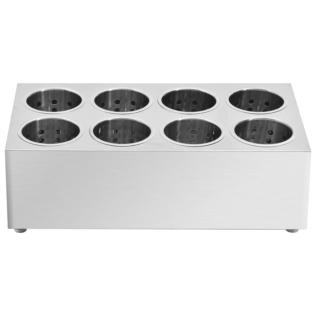 Cutlery holder, 8 compartments, stainless steel
