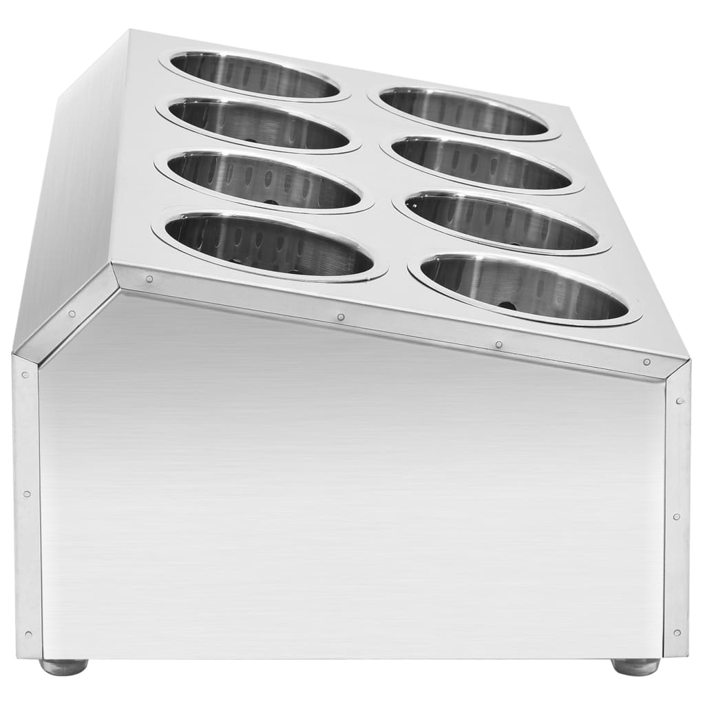 Cutlery holder, 8 compartments, stainless steel