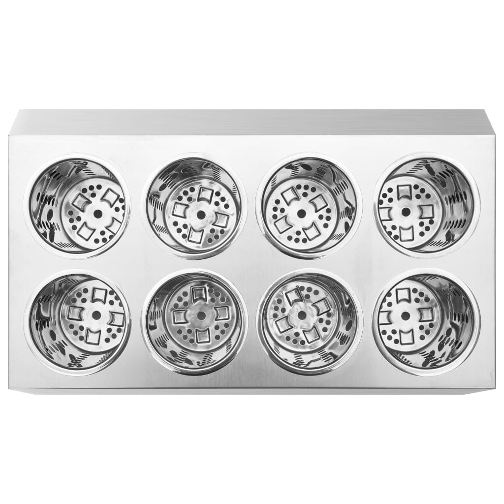 Cutlery holder, 8 compartments, stainless steel