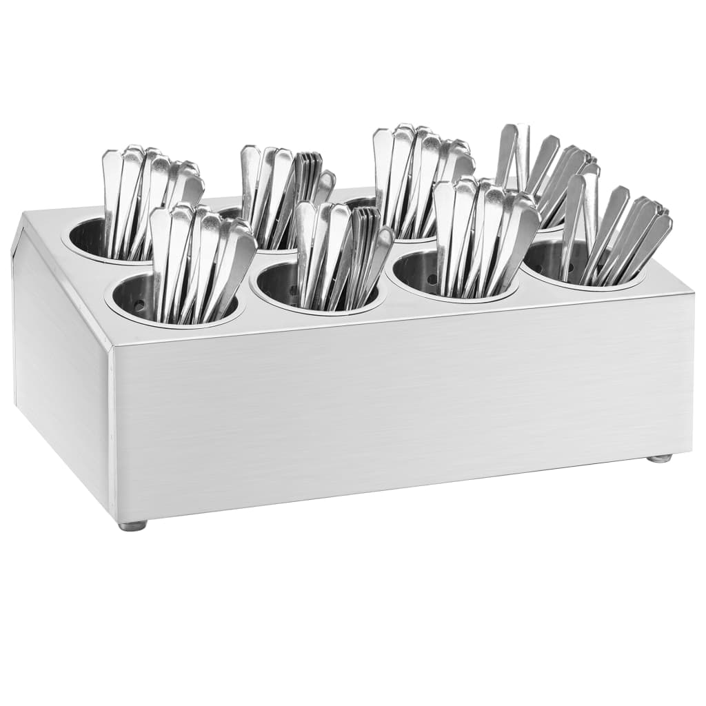 Cutlery holder, 8 compartments, stainless steel