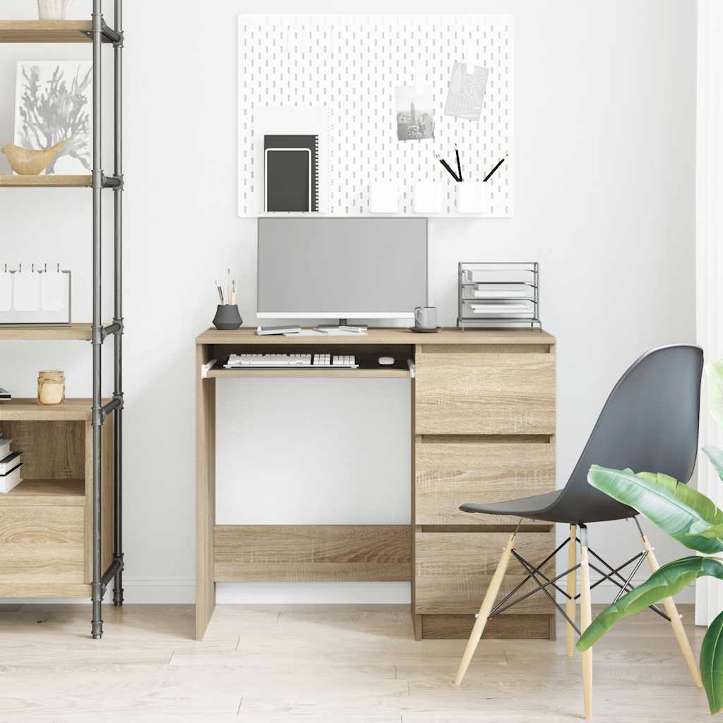 Desk, Sonoma oak, 90x45x76cm, engineered wood