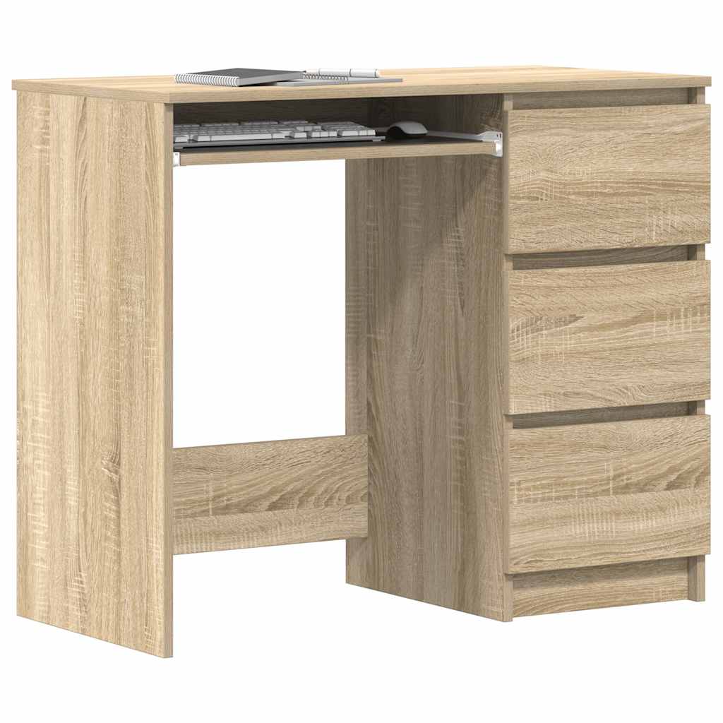 Desk, Sonoma oak, 90x45x76cm, engineered wood