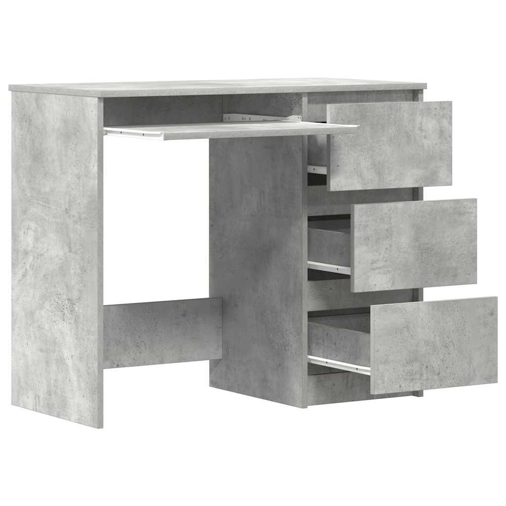 Rašomasis stalas, betono pilkas, 90x45x76cm, apdirbta mediena