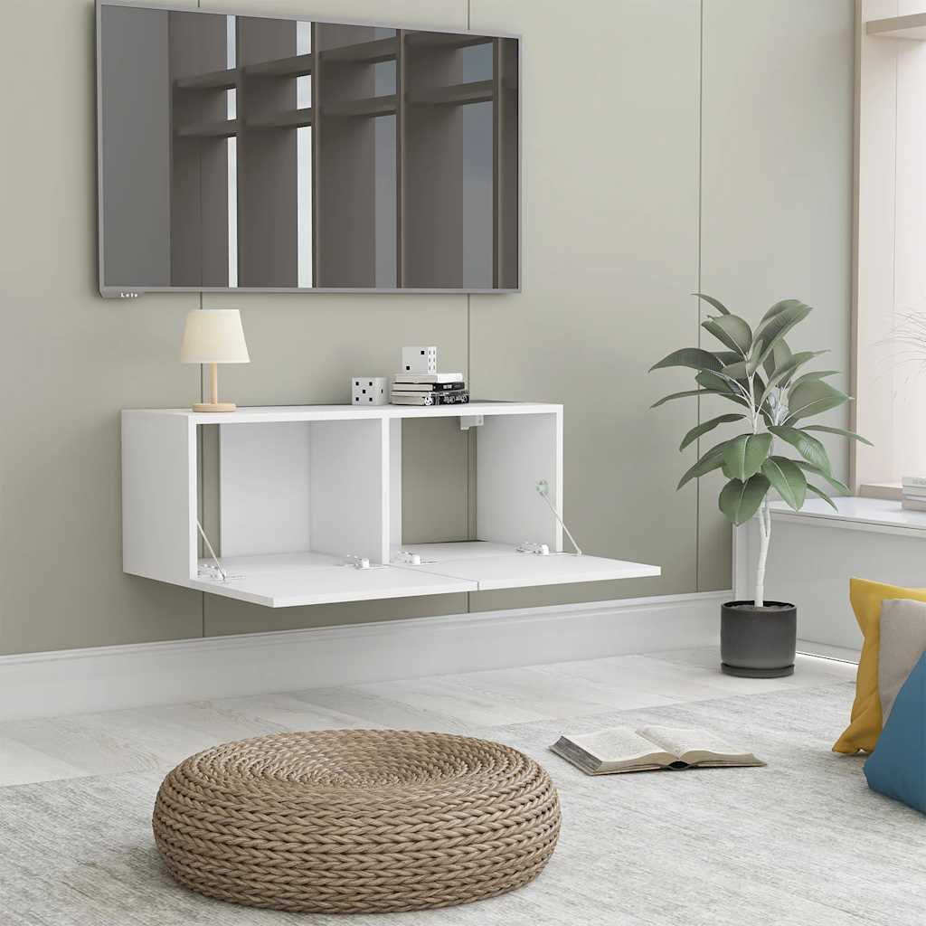 TV cabinet, white, 80x30x30cm, engineered wood
