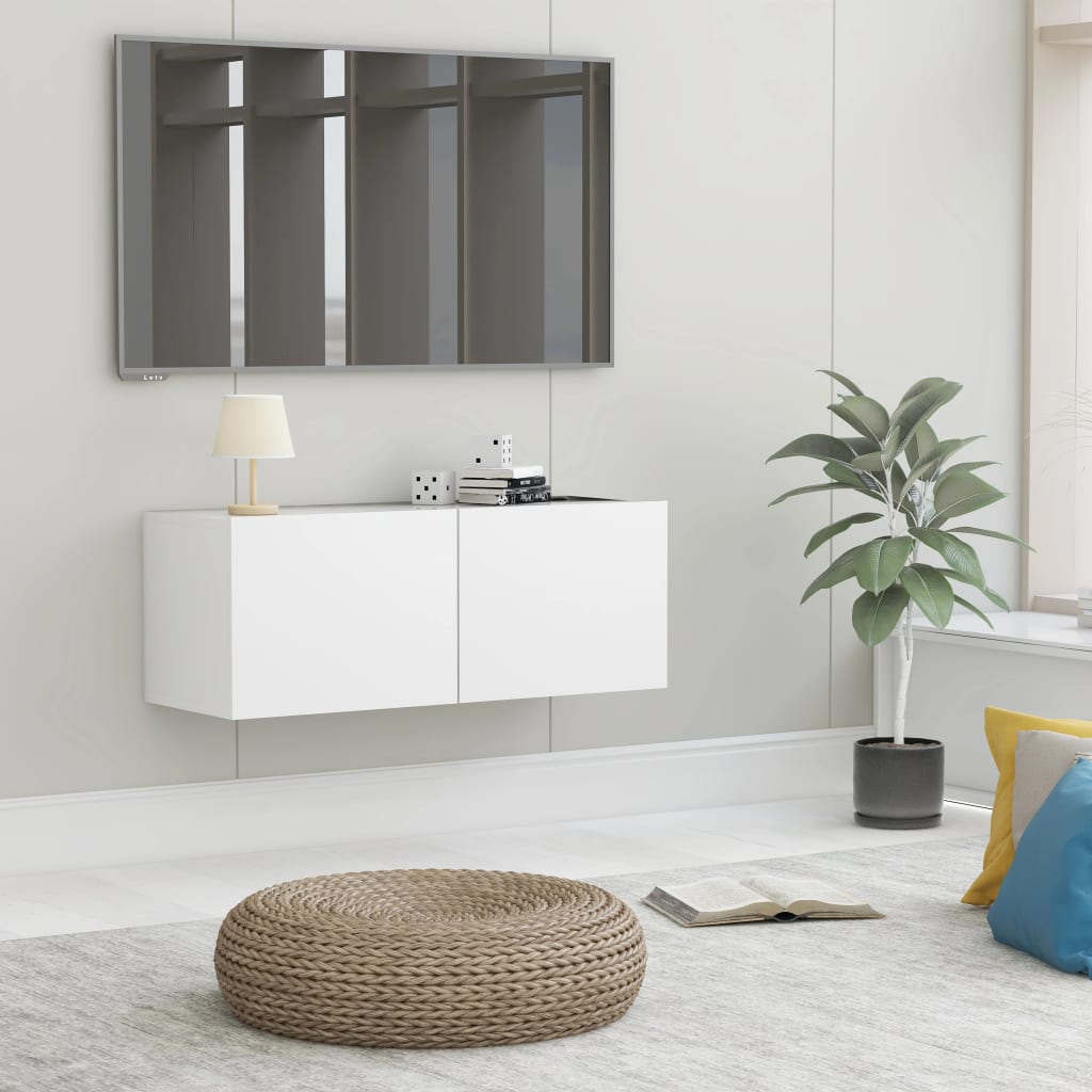TV cabinet, white, 80x30x30cm, engineered wood