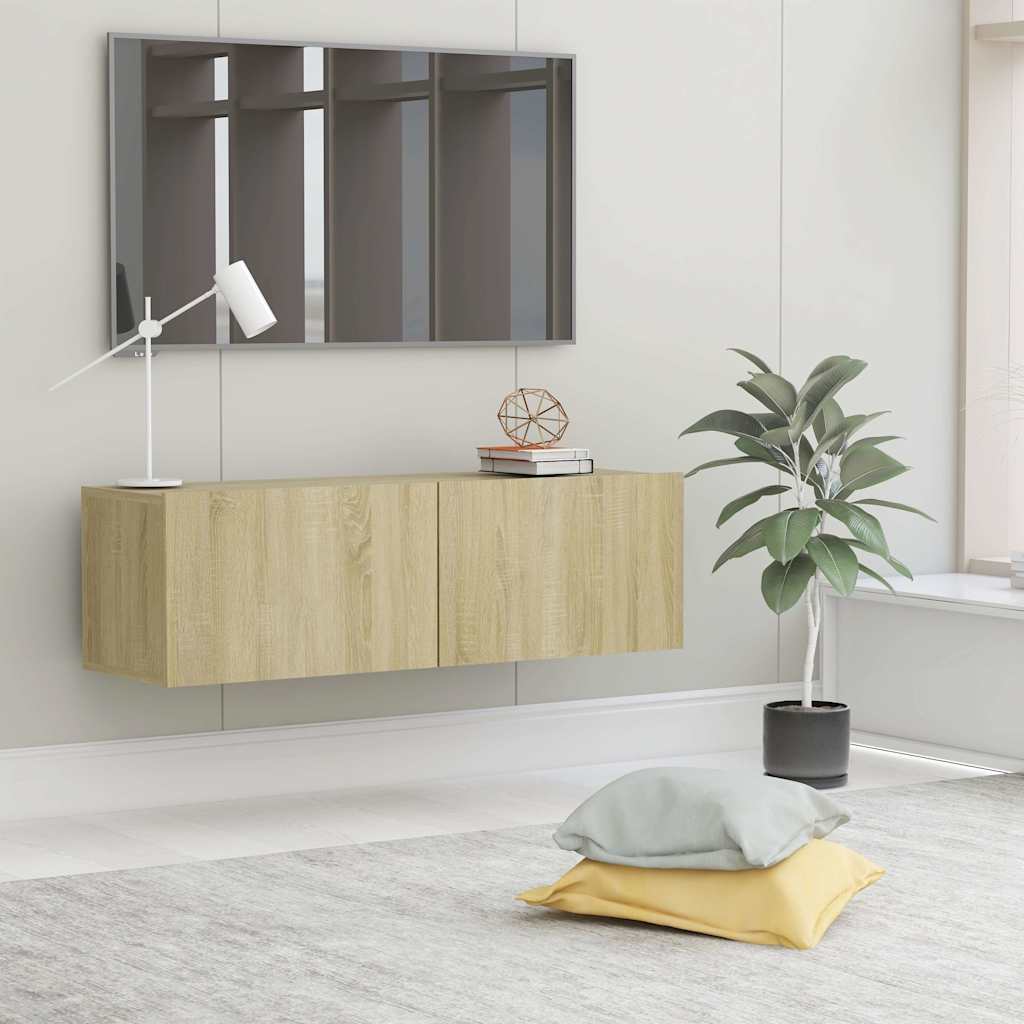 TV cabinet, oak, 100x30x30cm, treated wood
