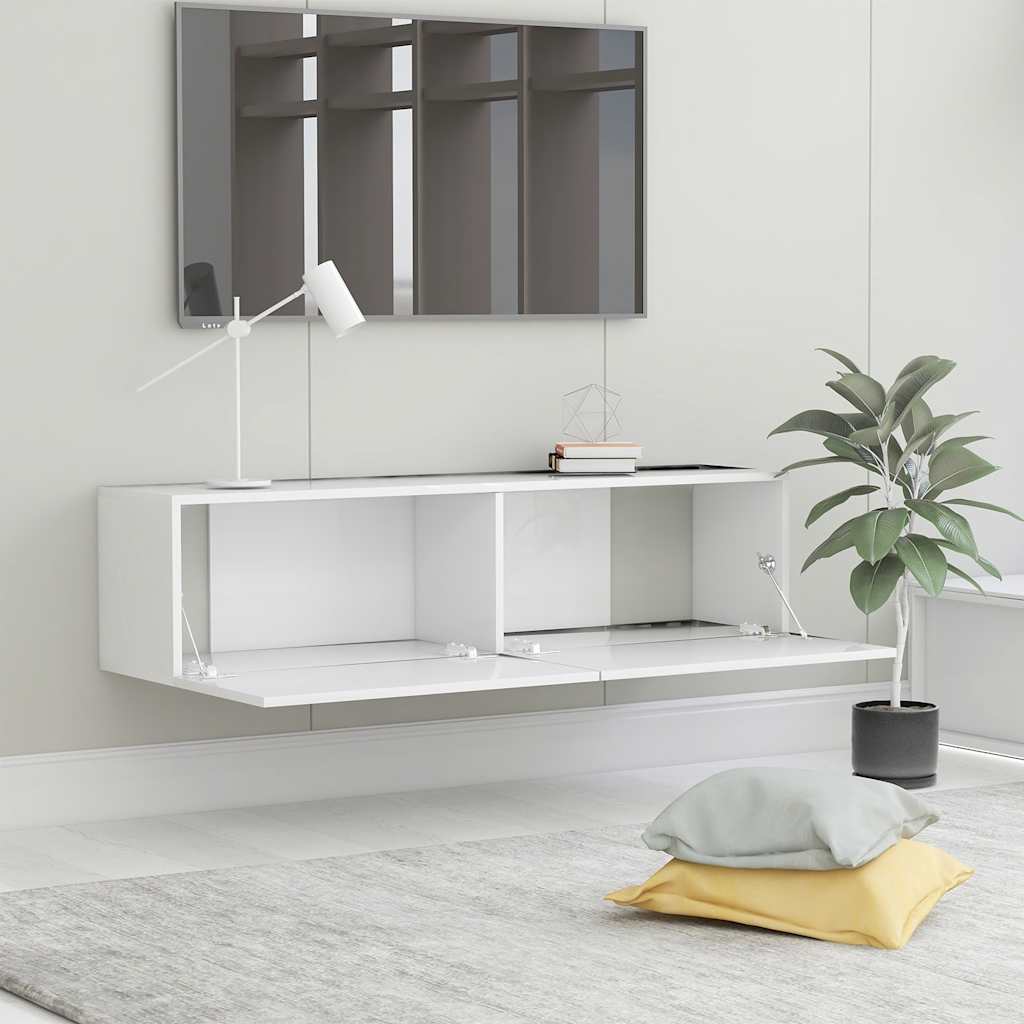 TV cabinet, white, 120x30x30cm, engineered wood