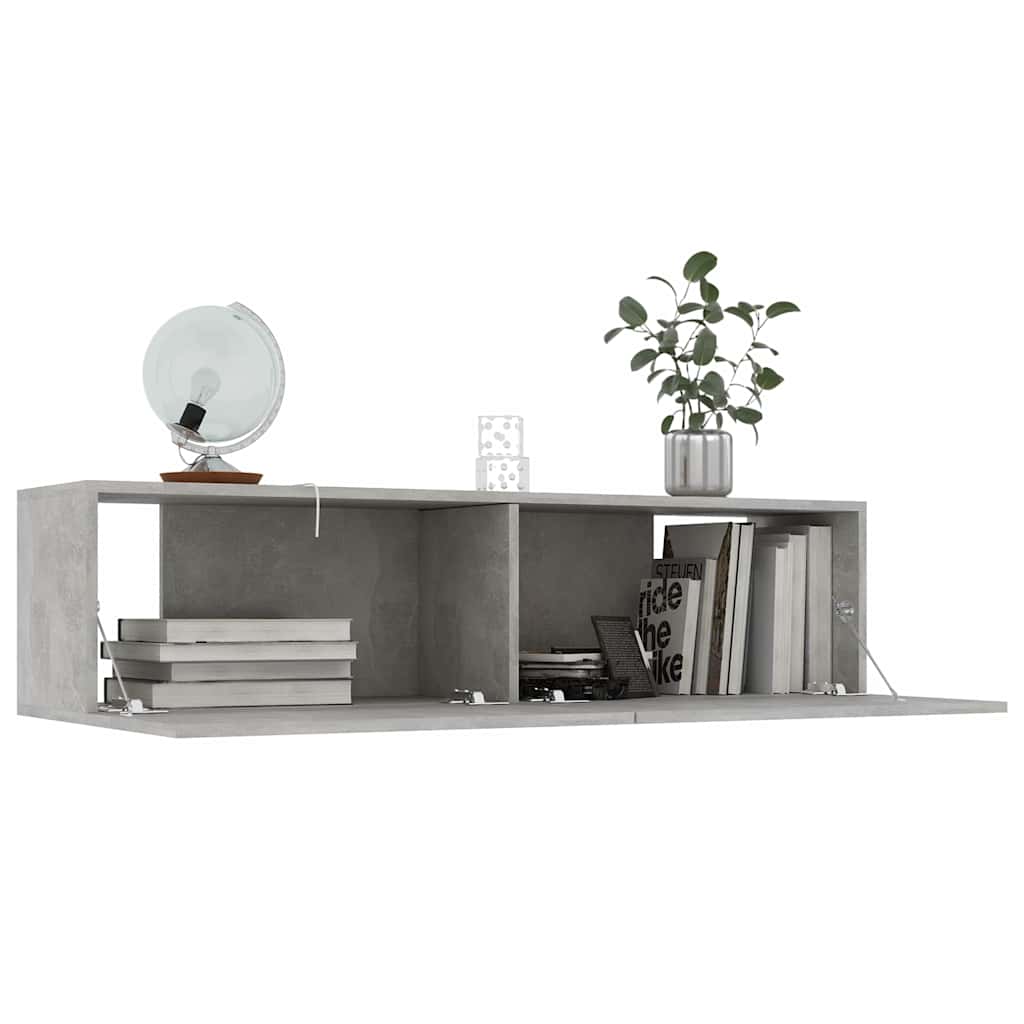 TV cabinet, concrete, 120x30x30cm, treated wood