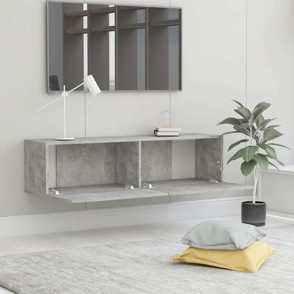 TV cabinet, concrete, 120x30x30cm, treated wood