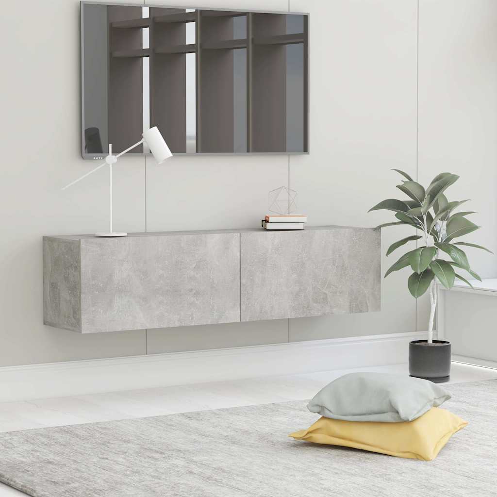 TV cabinet, concrete, 120x30x30cm, treated wood