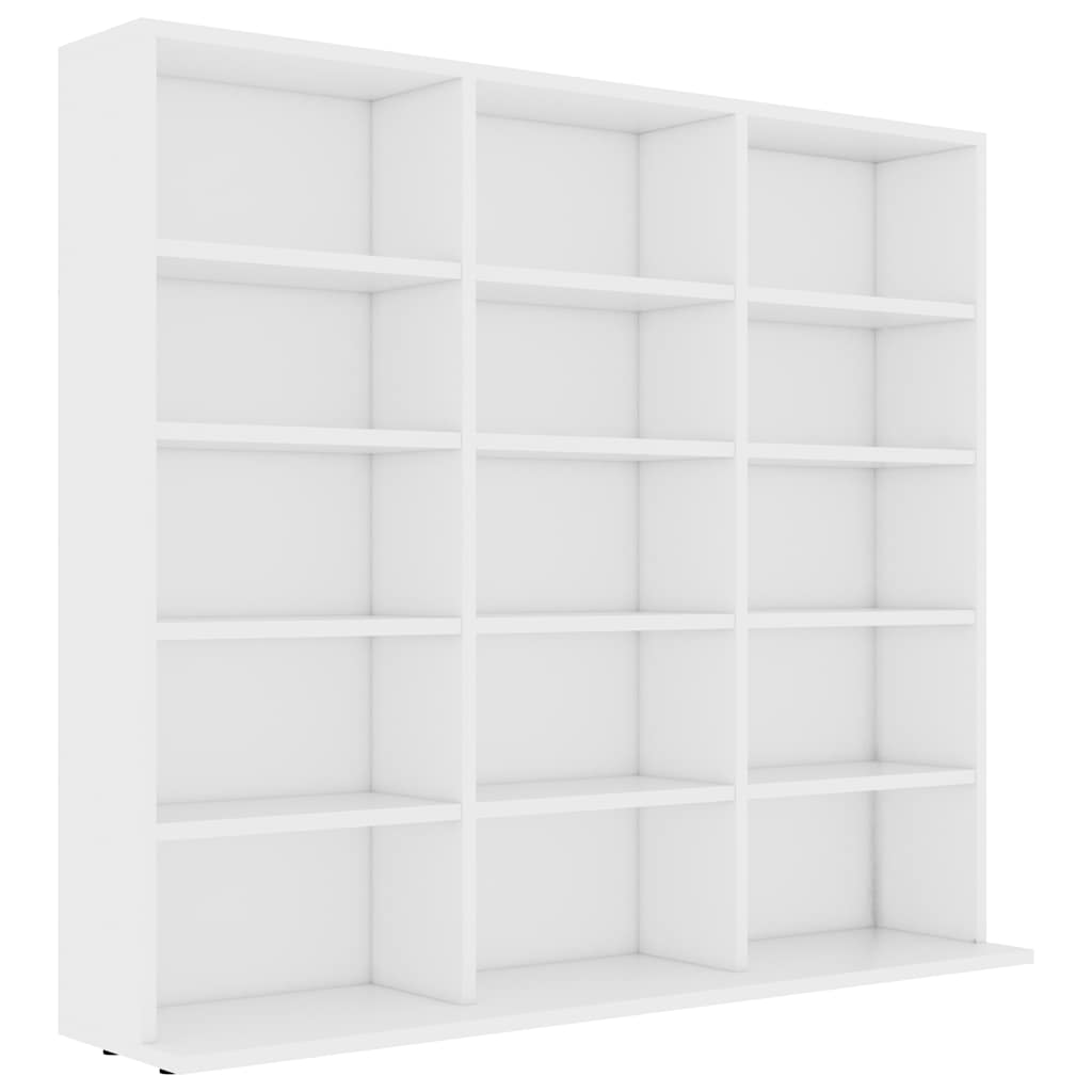 Spintelė kompaktiniams diskams, balta, 100x23x89,5cm, mediena